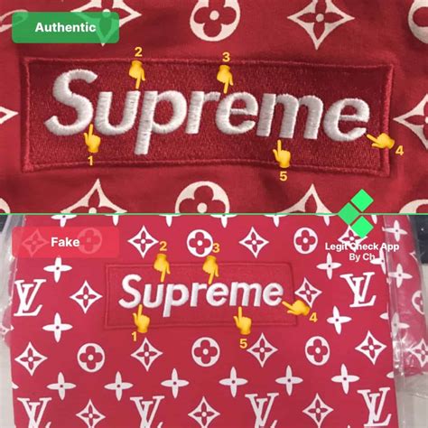 fake vs real supreme lv hoodie|real supreme logo notch.